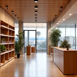 Moderno allestimento d'interni in legno